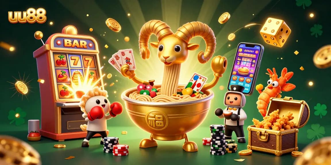 Engage with uu88's exciting casino experience, featuring vibrant characters and thrilling game elements.