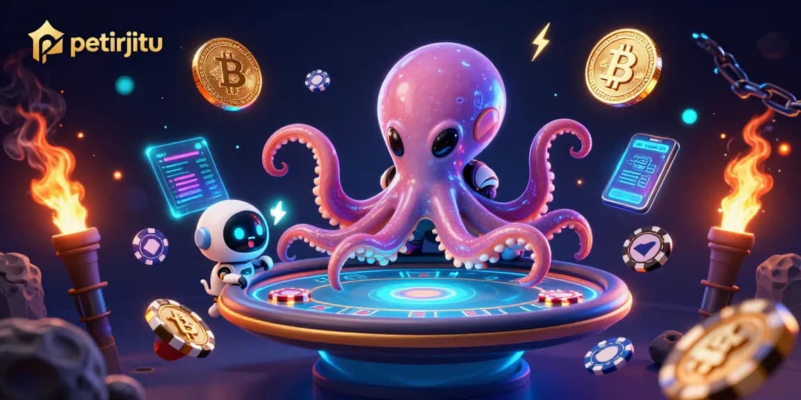 Petirjitu menghadirkan pengalaman bermain poker dengan alien kartun dan elemen kripto yang menarik.