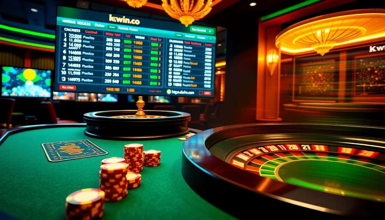 Experience high-stakes gambling excitement at https://kkwin.co.com/ with poker chips and roulette wheels.