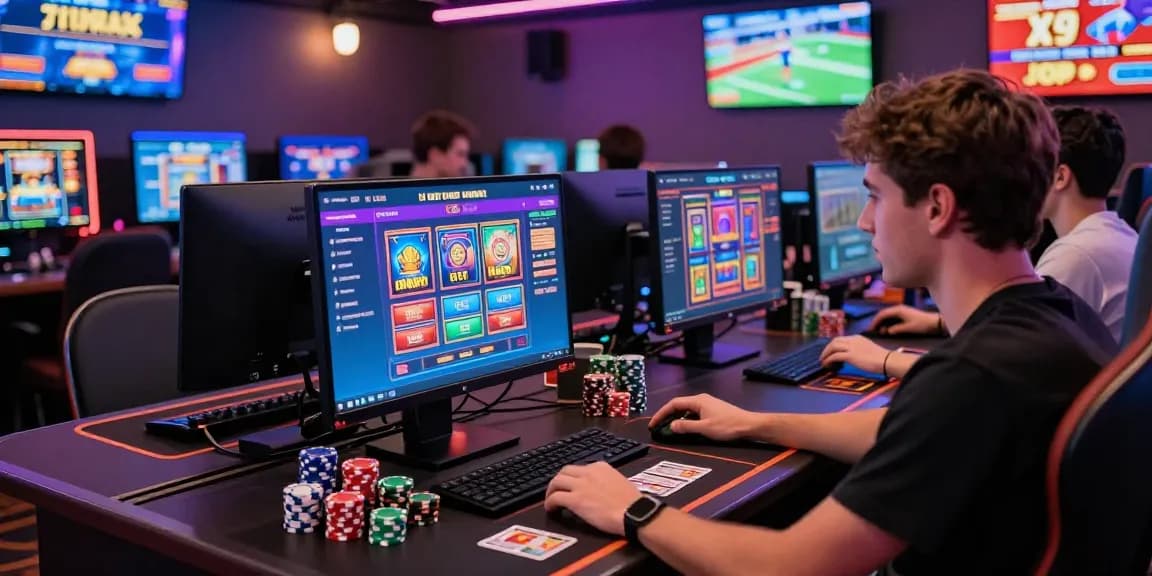 Engaging players at a credit card casino showcasing diverse games and vibrant atmosphere.