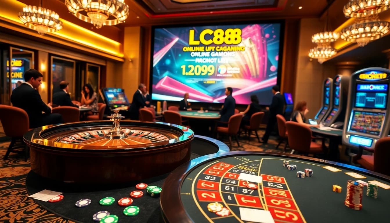 Experience thrilling gameplay at https://lc88pro.com/ with vibrant casino elements like roulette and poker chips.