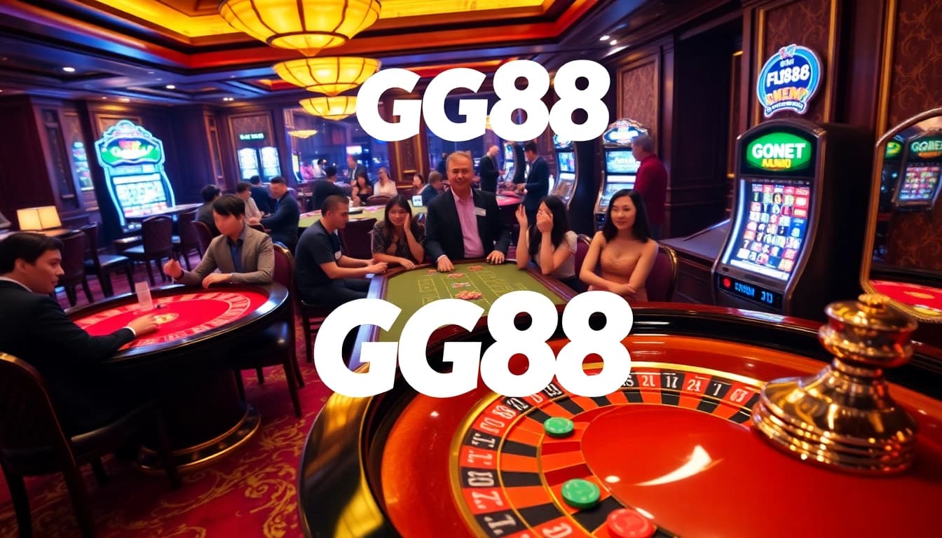 Experience thrilling gameplay at GG88 with vibrant casino tables and excited players.