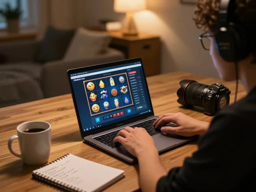 Players engaging with FAFA828's online slots on a laptop in a cozy home setting.