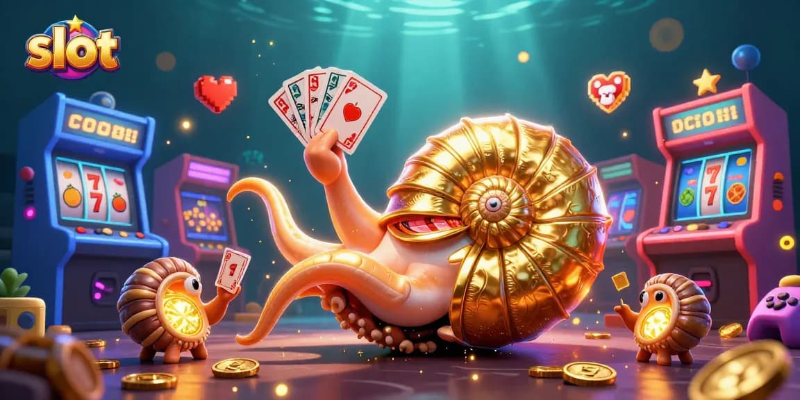 Spin and win at slot machines with the nautilus and golden light-filled ammonites in action!