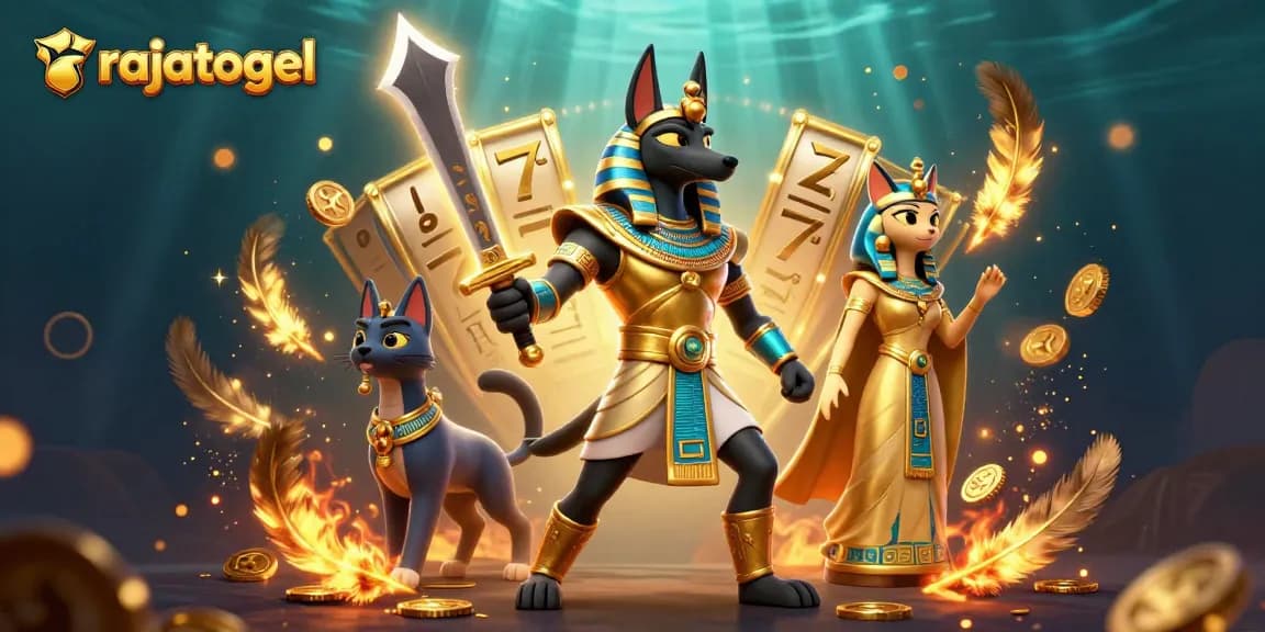 Engage in thrilling rajatogel slots with Anubis and Bastet in an exquisite 3D illustration.