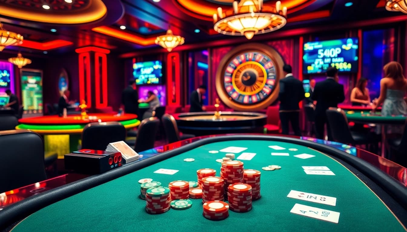 Experience the thrill of gambling with a vibrant poker table scene, showcasing links and betting excitement in the context of 링크모음.