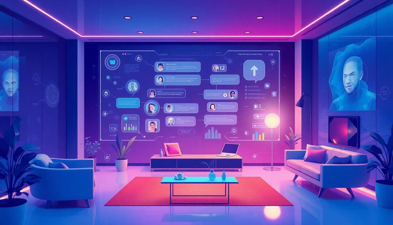 Explore the innovative juicy ai chatbot interface in a modern digital landscape, showcasing interactive characters and conversations.