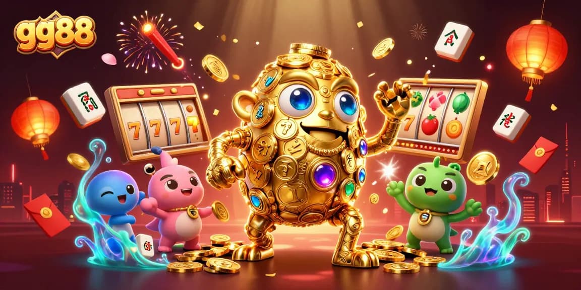 Experience the excitement of gg88 with dynamic slot game elements featuring a golden golem.