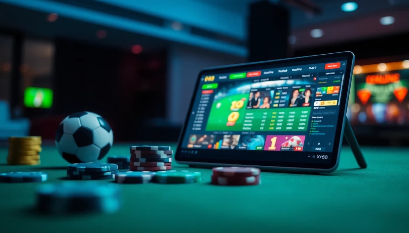 Experience the engaging world of online betting with XX88, featuring modern gaming interfaces and vibrant elements.