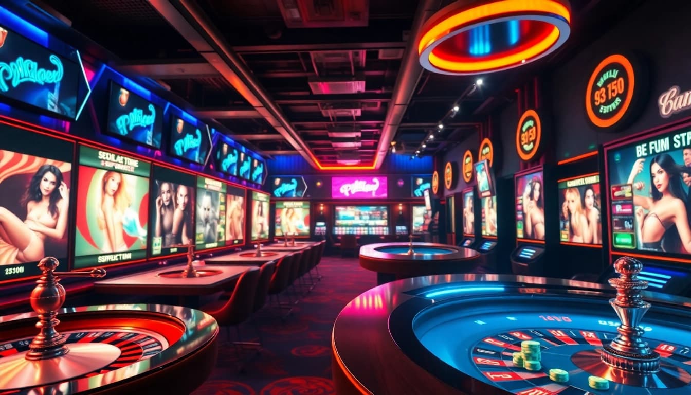 Engage with thrilling porn games amidst vibrant casino settings for ultimate gaming excitement.