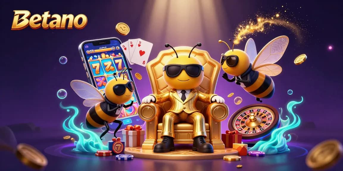Betano illuminates the casino world with a vibrant 3D mafia scene full of slot games, cards, and magic.