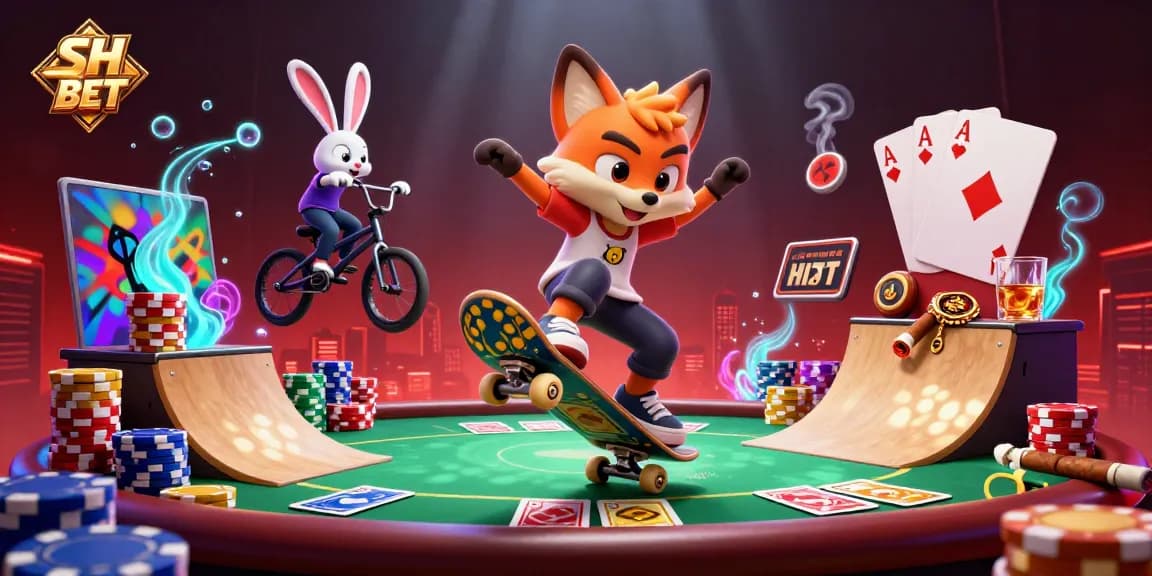 Watch a skateboarder fox kickflip over poker chips in SH BET's colorful casino scene