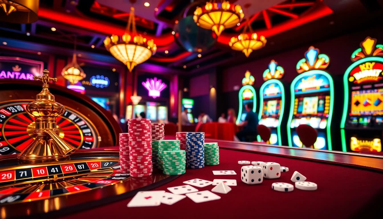 Experience thrilling betting at https://xx88.vin/ with vibrant poker chips and roulette wheel.