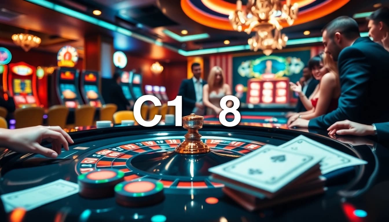 Excited players engaging at the C168 casino roulette table amidst a vibrant atmosphere.
