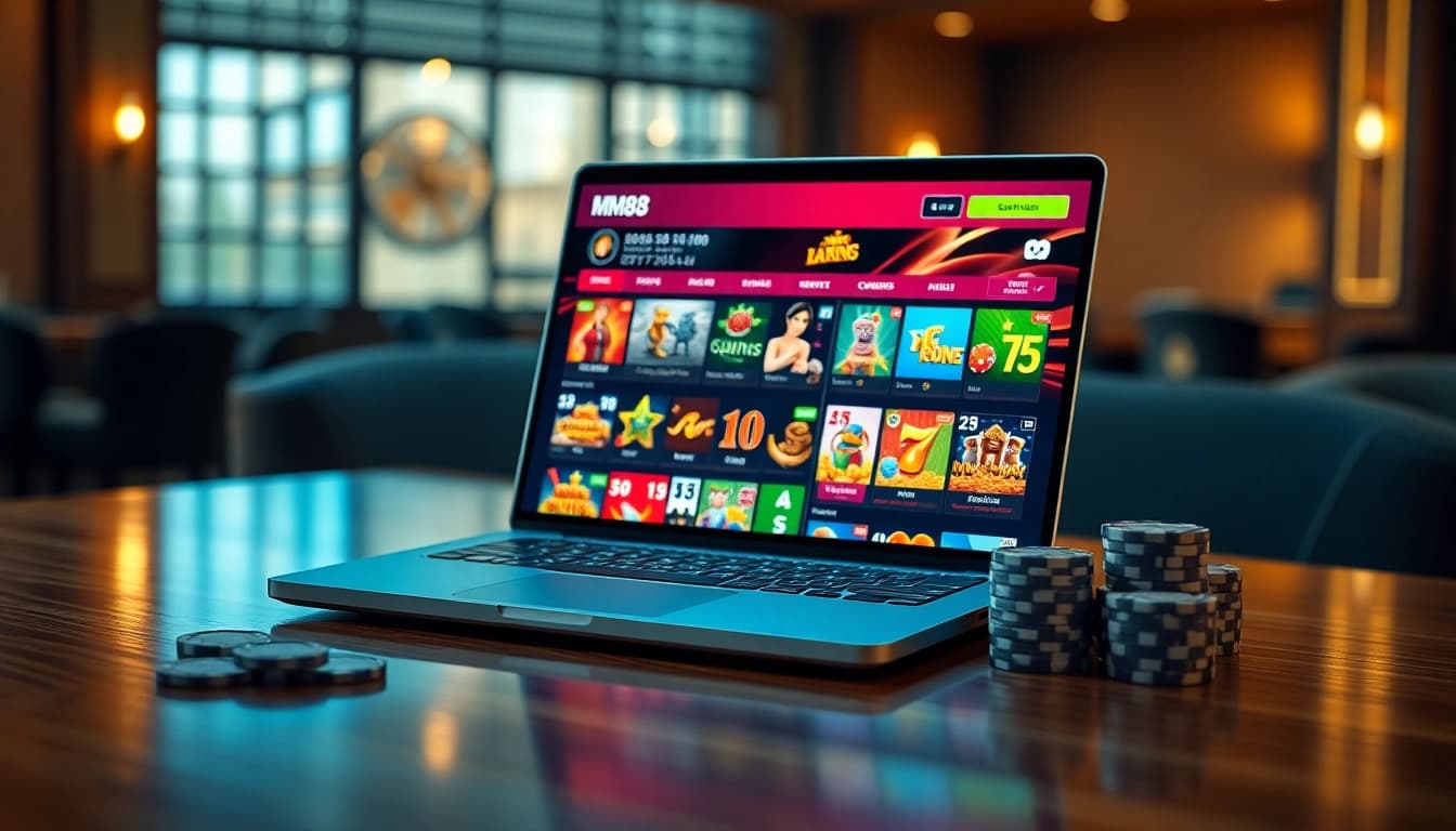 Experience the MM88 online casino platform showcasing exciting games and vibrant user interface.
