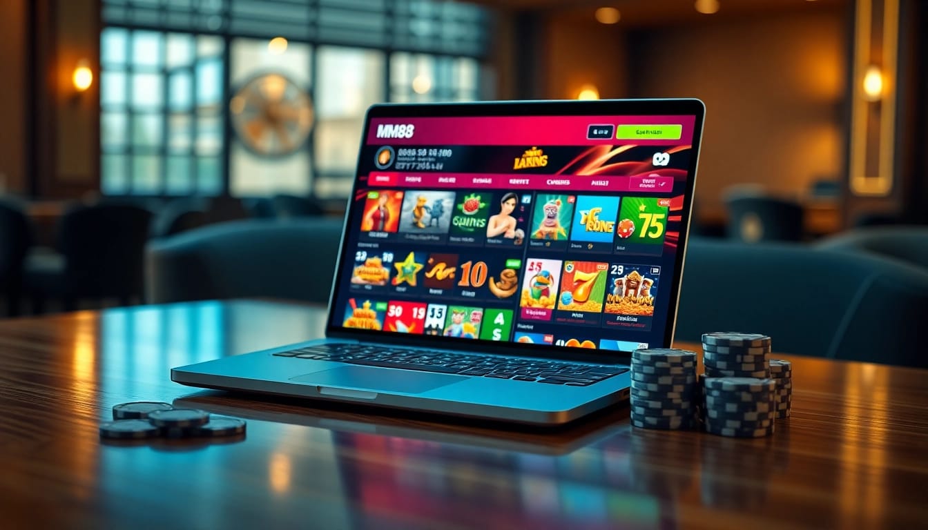 Experience the MM88 online casino platform showcasing exciting games and vibrant user interface.