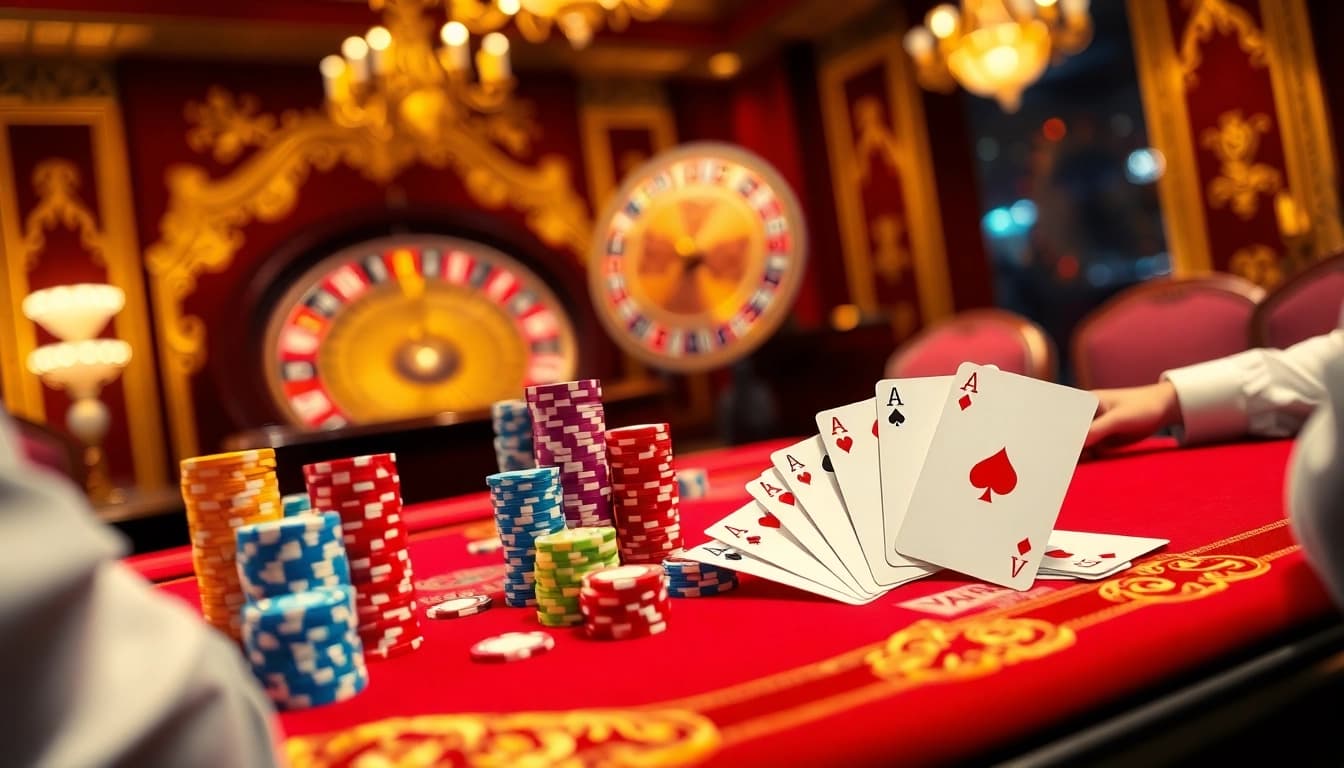 Experience the thrill of poker at XX88, where colorful chips and cards create excitement.