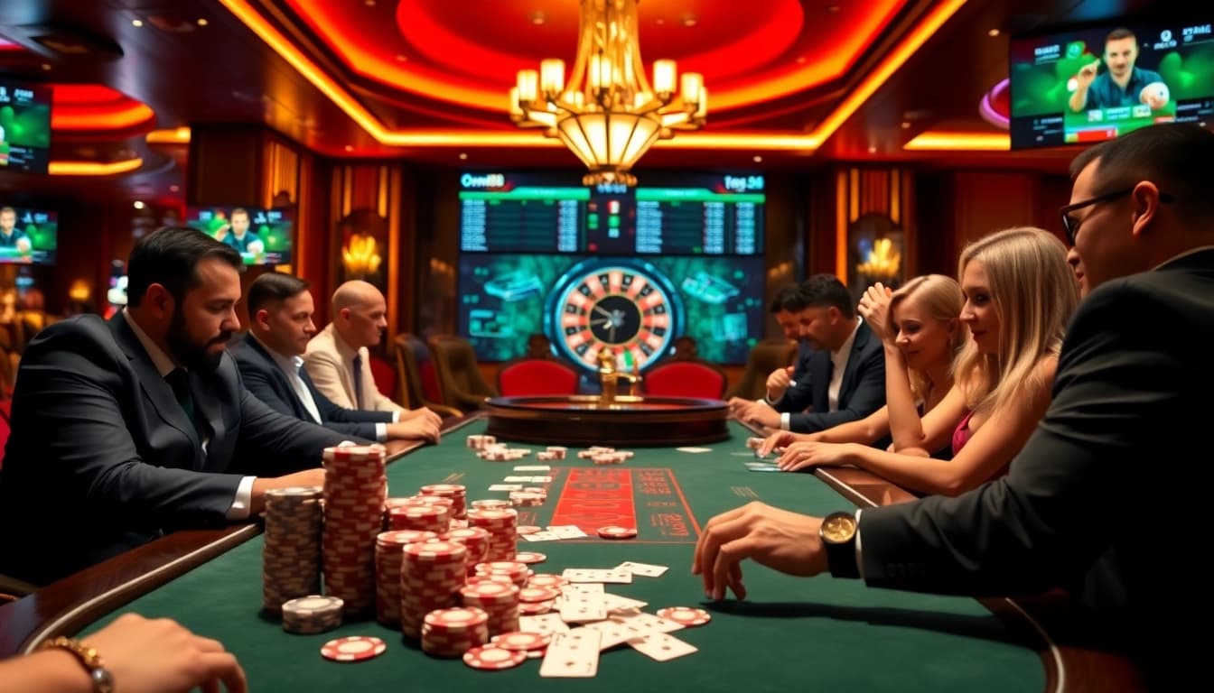 Experience thrilling gameplay at open88 com with high-stakes poker and glamorous casino interiors.