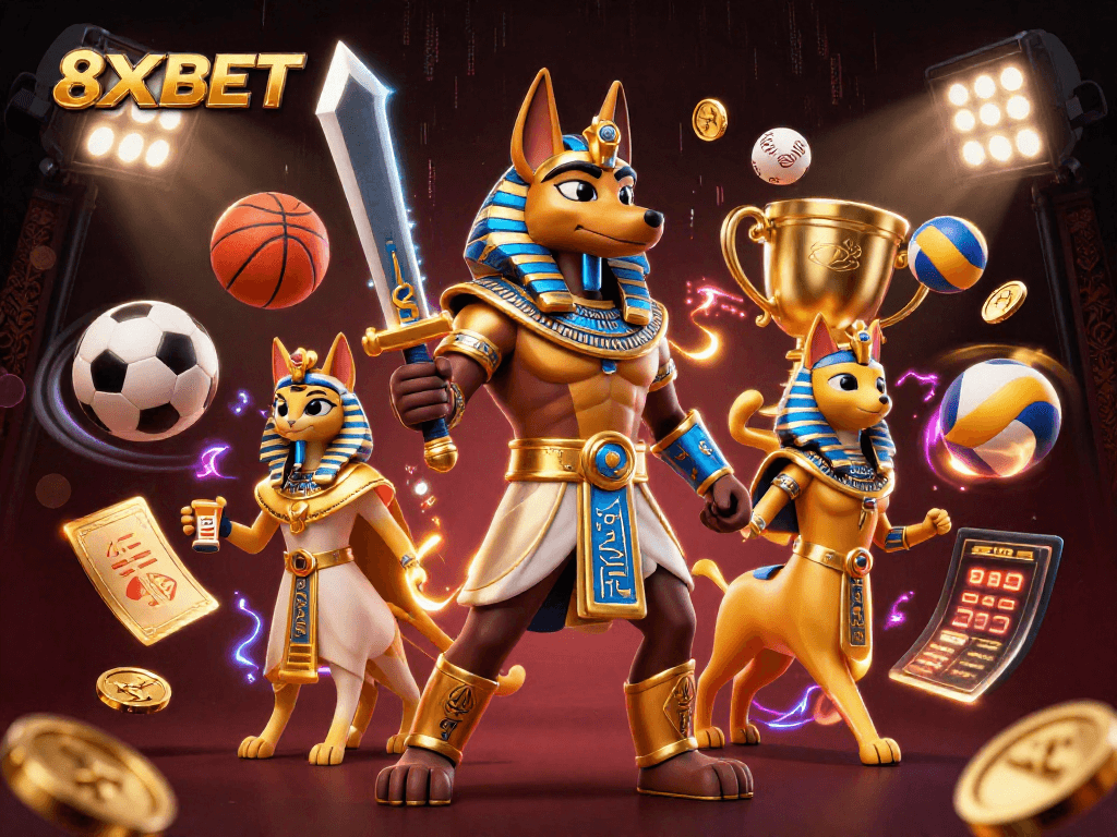 Experience the excitement of sports betting with 8XBET in this dynamic casino scene.