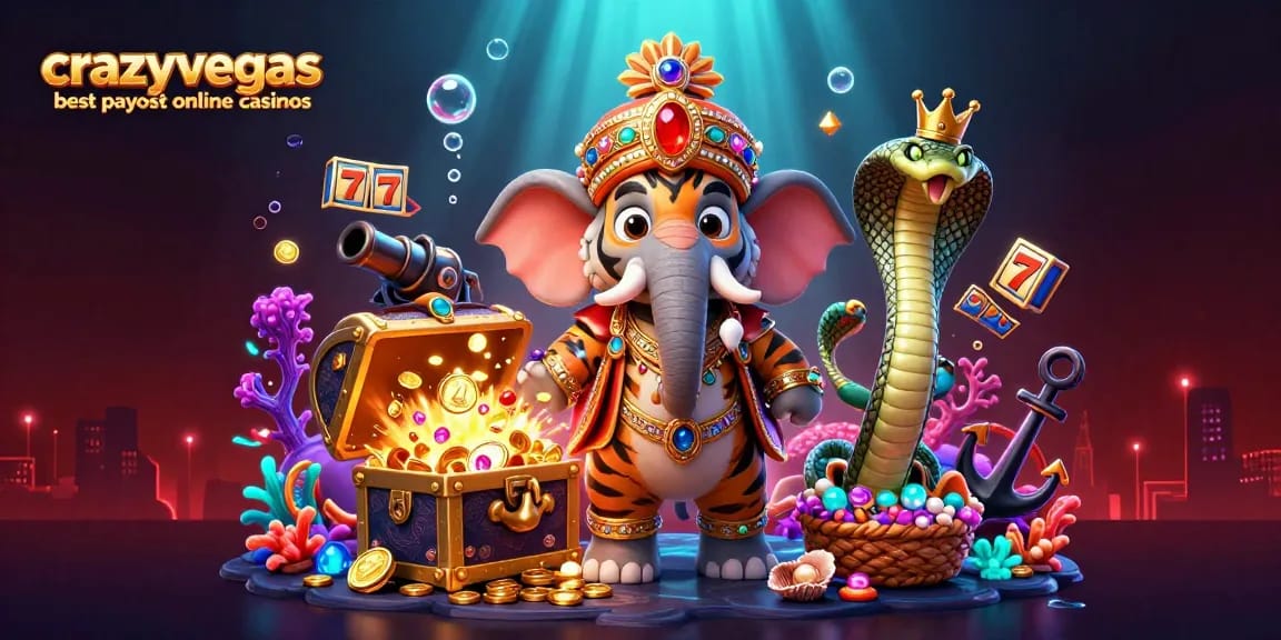Experience strategy and excitement with crazyvegas best payout online casinos, showcasing vibrant casino elements.