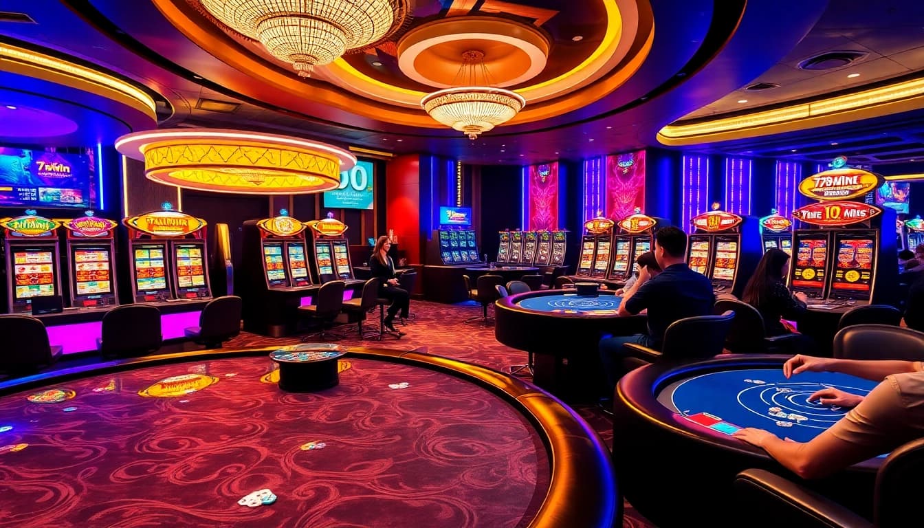 Exciting gameplay at the 789win club with vibrant casino tables and players enjoying their bets.