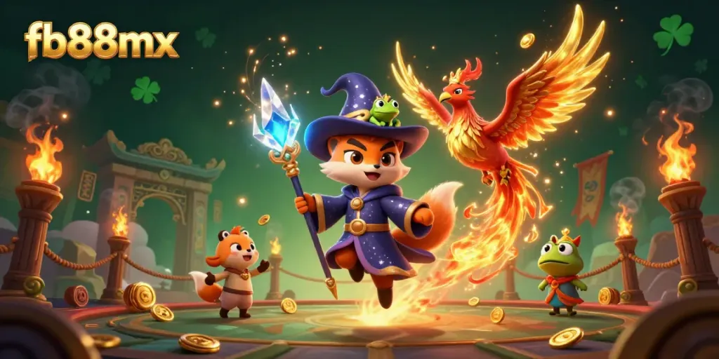 Experience thrilling action at fb88mx with this dynamic casino illustration featuring exciting game elements.