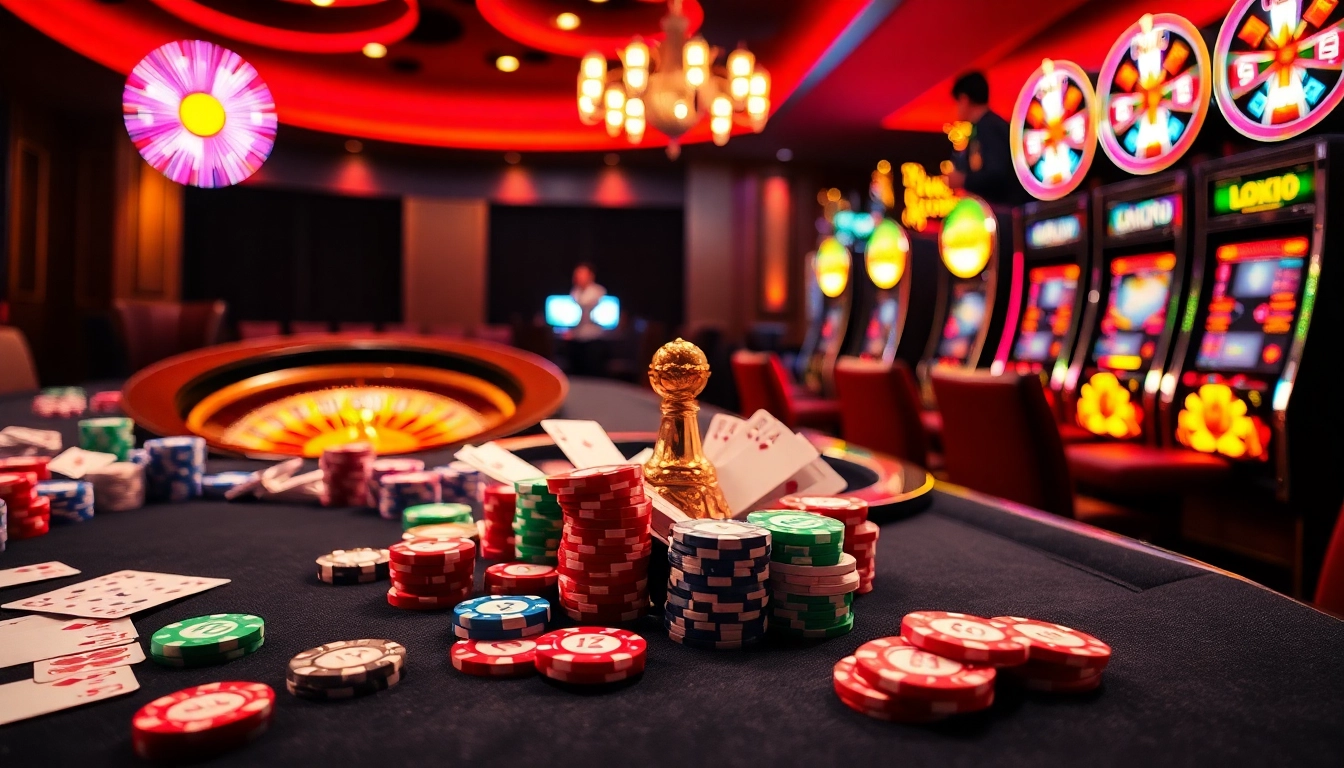 Experience thrilling gameplay at https://thabet.vegas/ with vibrant casino tables and lively slot machines.