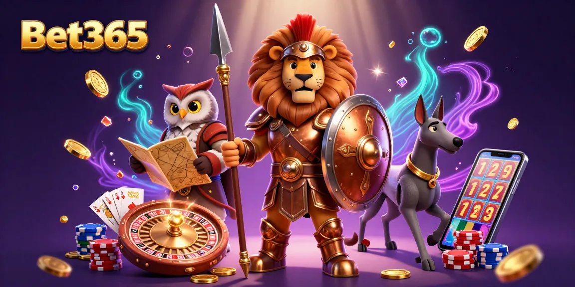 Bet365 offers an exciting gaming experience with golden coins cascading and poker chips overflowing.