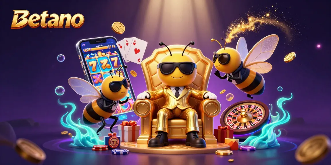 Betano illuminates the casino world with a vibrant 3D mafia scene full of slot games, cards, and magic.