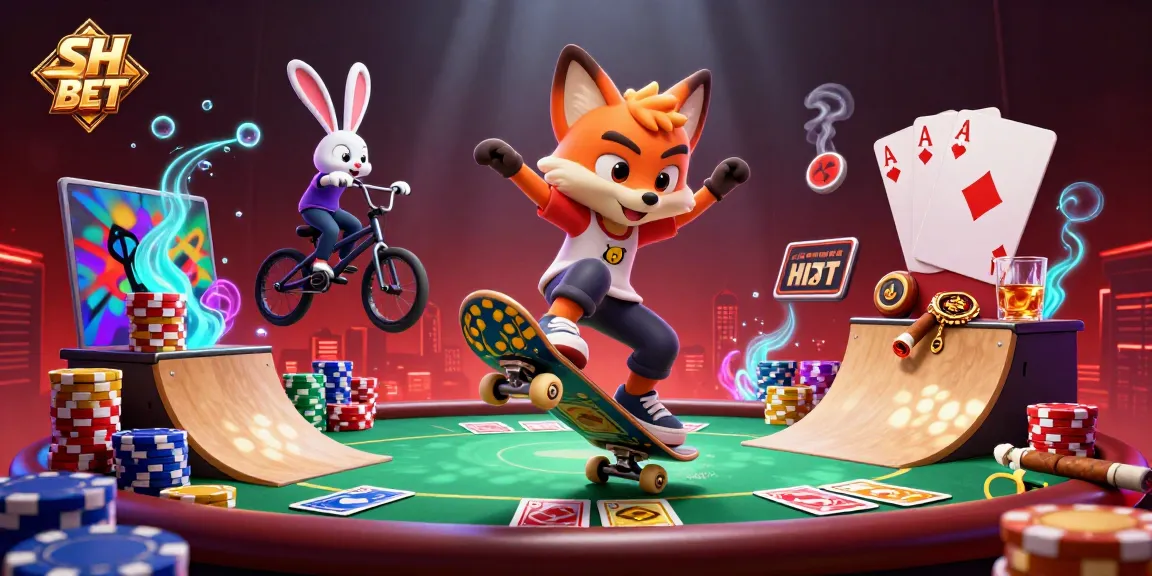 Watch a skateboarder fox kickflip over poker chips in SH BET's colorful casino scene