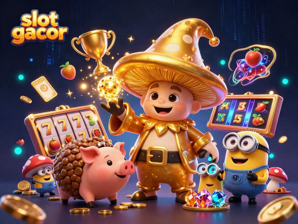 Experience exciting slot gacor gameplay with engaging characters and vibrant casino elements