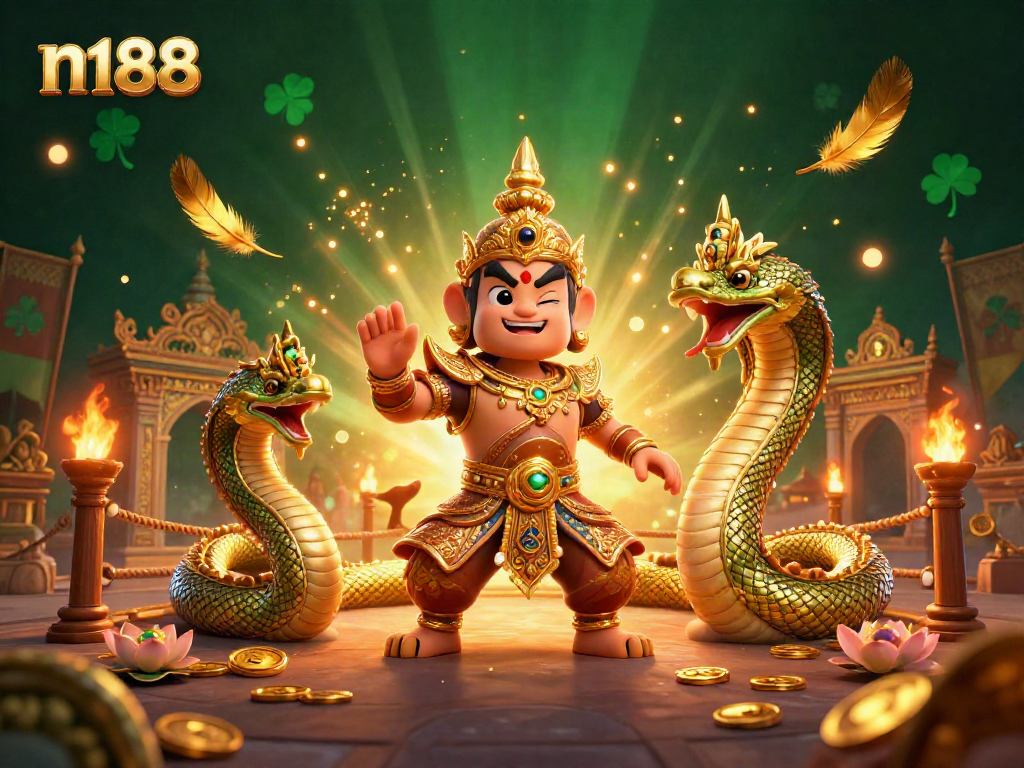 Experience thrilling gameplay at n188 with a vibrant 3D illustration of a casino scene featuring characters and dynamic elements.