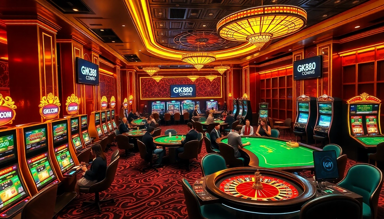 Experience thrilling gaming at GK88.COM with vibrant casino tables and excitement in action.