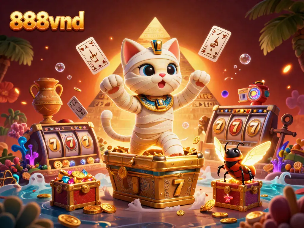 Experience thrilling gameplay at 888vnd with a lively 3D scene of casino action.