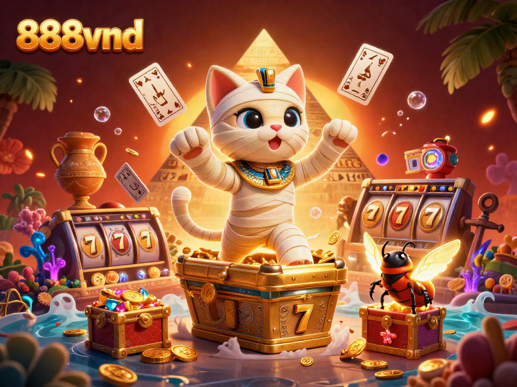 Experience thrilling gameplay at 888vnd with a lively 3D scene of casino action.