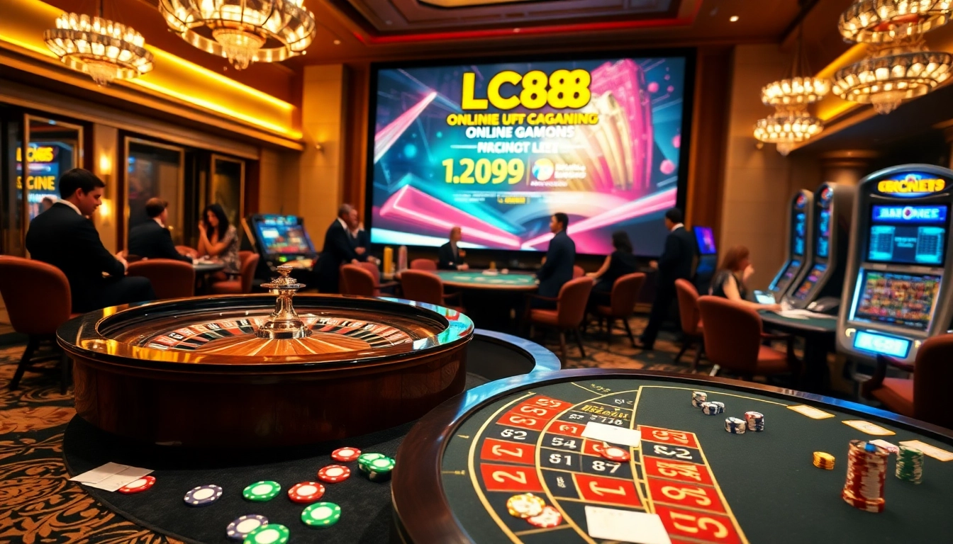 Experience thrilling gameplay at https://lc88pro.com/ with vibrant casino elements like roulette and poker chips.