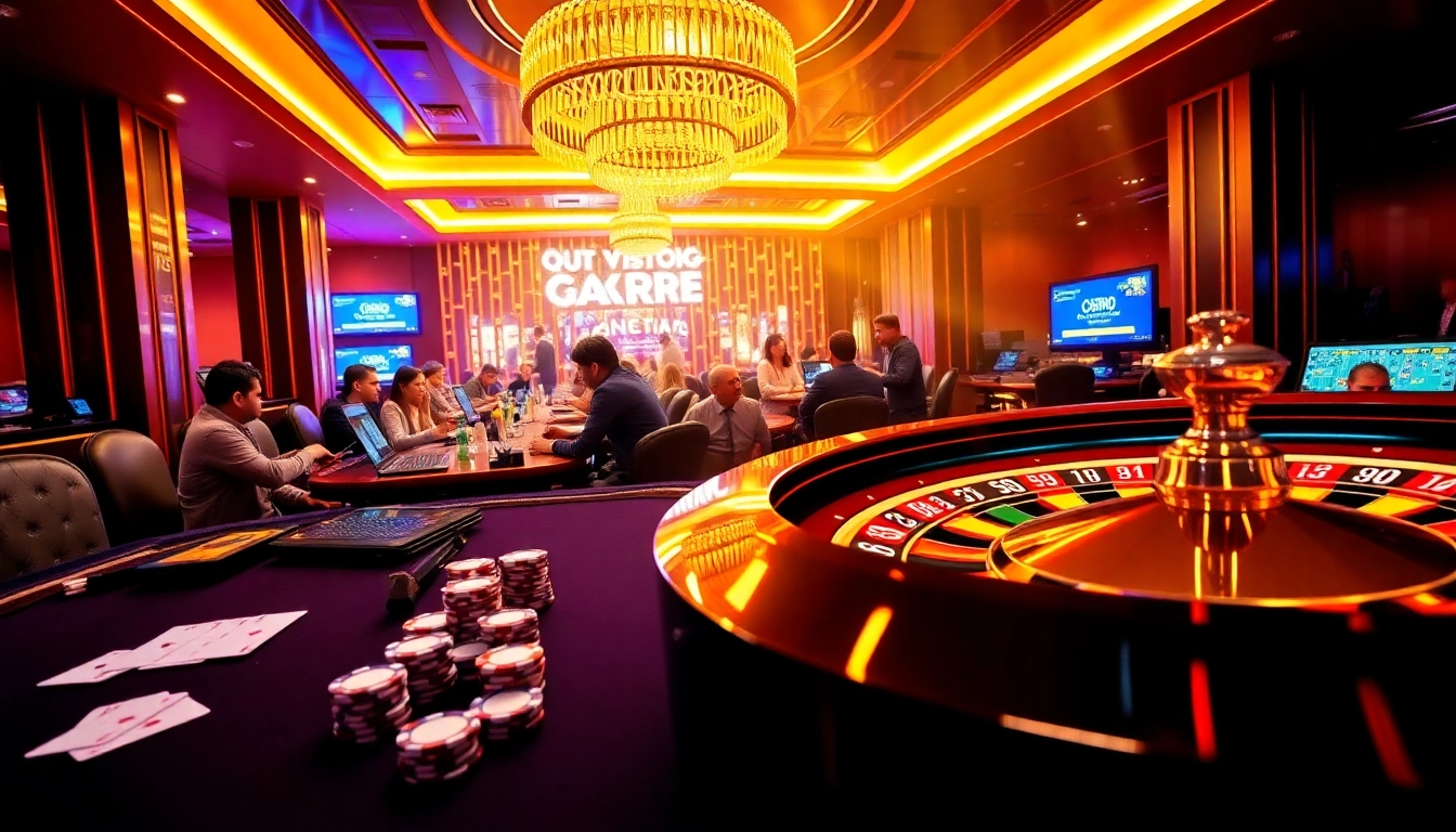 Playing exciting casino games on QQ88 with vibrant poker chips and a roulette wheel.
