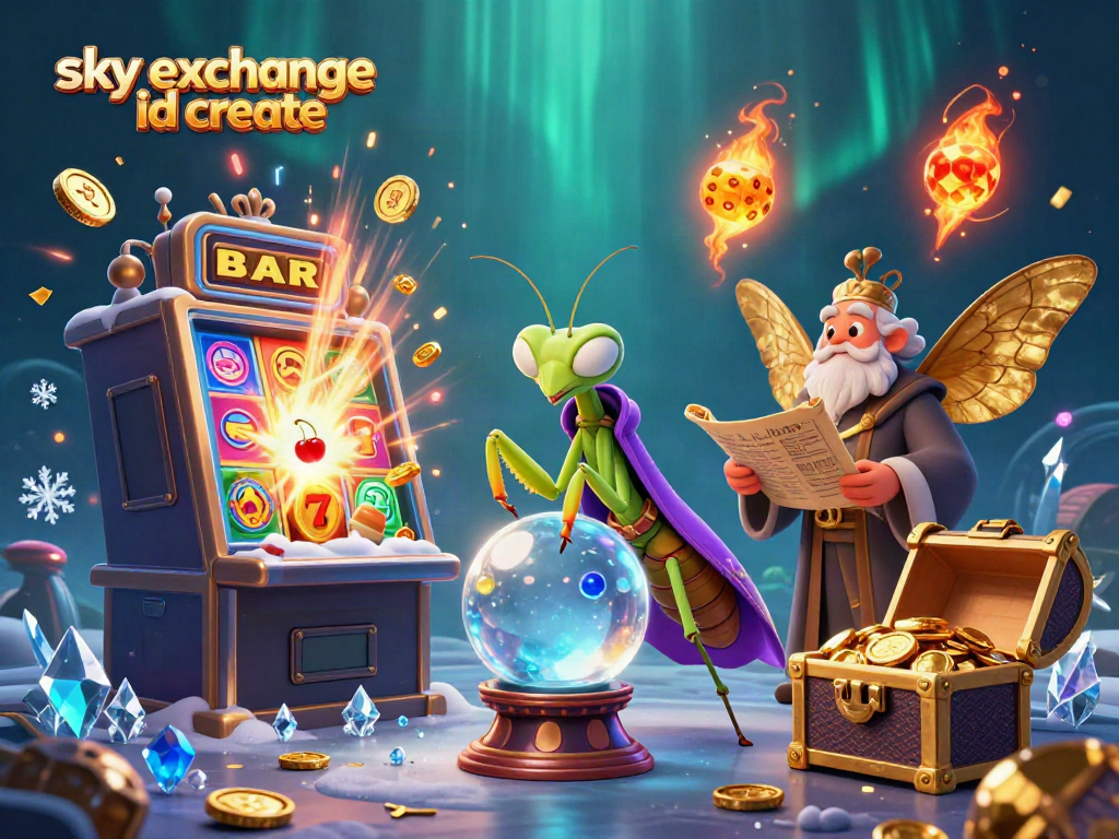 Engage with the sky exchange id create through a vibrant 3D casino illustration showcasing fun gaming elements and characters.