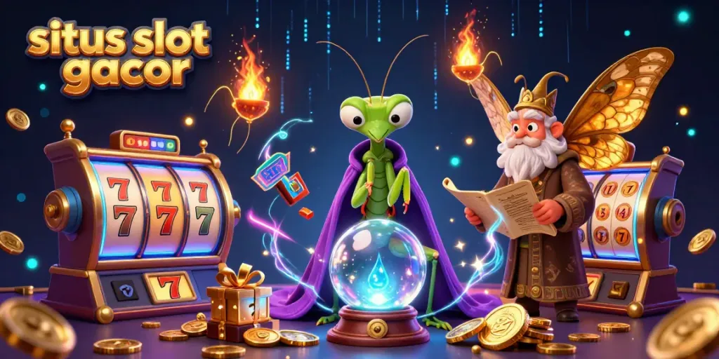 Menangkan jackpot dengan situs slot gacor di ilustrasi kasino 3D penuh warna ini.