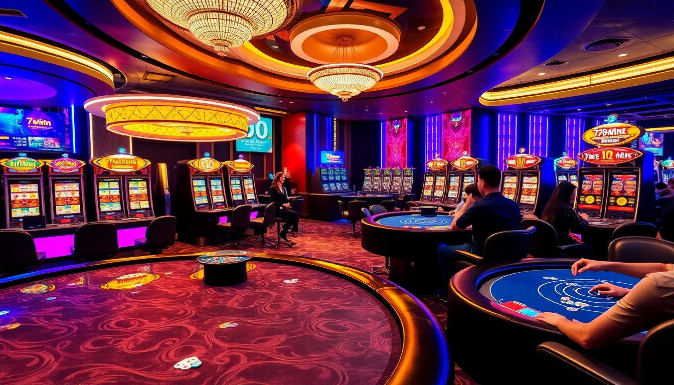 Exciting gameplay at the 789win club with vibrant casino tables and players enjoying their bets.